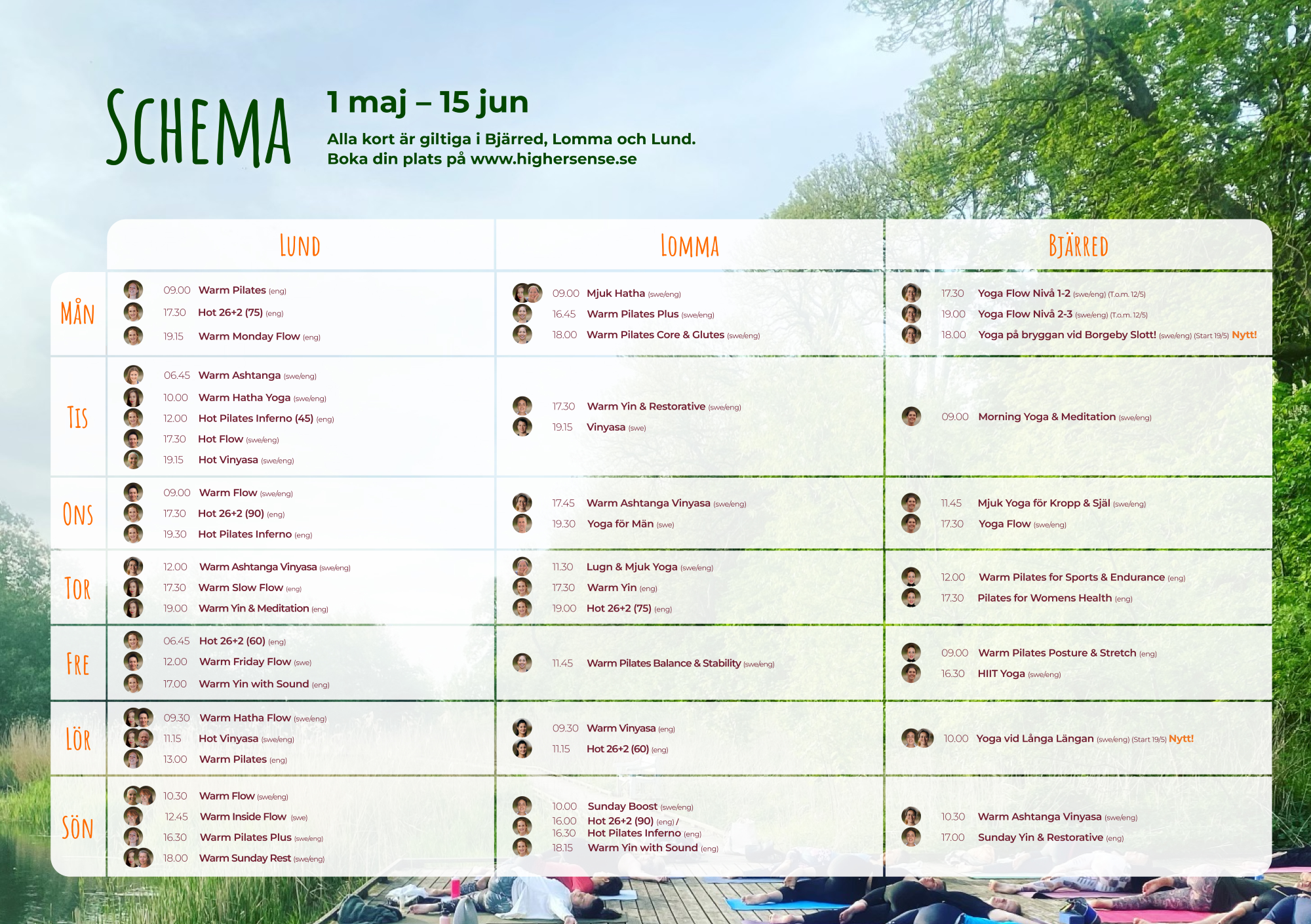 Summer Yoga, Hot Yoga & Pilates classes from 1 may- 15 jun